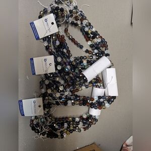 3 Multicolor  Pebblestone 8mm Bead Strands- 1/4 Mass NEW